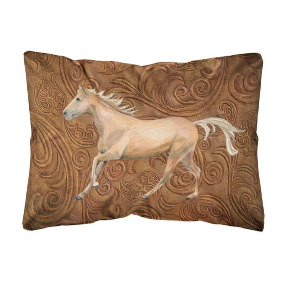 Carolines Treasures SB3060PW1216 Horse   Canvas Fabric Decorative Pillow  12H x16W multicolor