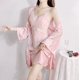 thumbnail image 1 of Pijama sexy de primavera y verano para mujer, camisón fino de seda helada con almohadilla para el pecho, camisón con tirantes, conjunto de dos piezas, ropa de belleza para el hogar, 1 of 6