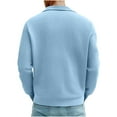 thumbnail image 5 of Donemore Men's Solid Color Long Sleeve Turn-Down Collar Knitted Pullover Sweater Breathable Casual Versatile, 5 of 8