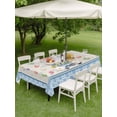 thumbnail image 3 of Outdoor Tablecloth with Umbrella Hole and Zipper, Watercolor Easter Rectangle Table Cloth 60x102 Inch Waterproof Tablecloth, Spring Rabbits Truck Eggs Flowers Blue Beige Picnic Table Cover for Patio, 3 of 7