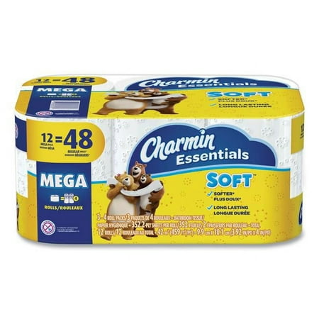 Essentials Soft Charmin Tissue, White - Pack Of 12