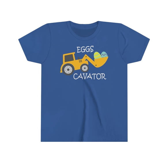 Eggs Cavator Youth Short Sleeve T-Shirt Funny Easter Shirt