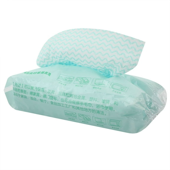 BIMZUC 80pcs Disposable Non-Woven Dish Cloth Non-Stick Oil Cleaning Towel, Green
