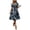 #587-Black, variant on Warop Summer Midi Dresses for Womens Short Sleeve Wrap V Neck A-Line Dress Floral Print High Waist Boho Sundresses