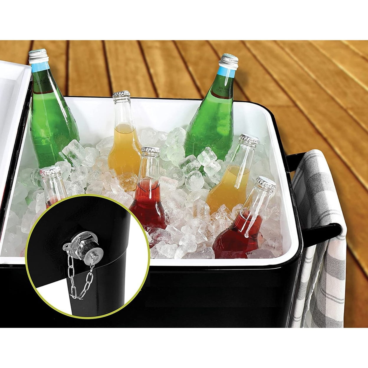 80 qt. Black Chest Cooler with Bottle Opener