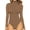 Tan, variant on MOYIKO Mock Turtle Neck Long Sleeve Bodysuit Fitted Womens Tops,Size S-XXL