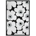 thumbnail image 3 of PixonSign Framed Canvas Print Wall Art White Daisy Collage Nature Wilderness Illustrations Modern Art Contemporary Dramatic Dark Black and White for Living Room, Bedroom, Office - 16"x24" Black, 3 of 5