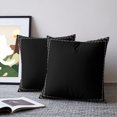 thumbnail image 2 of Pillow Covers 26x26 Set of 2, Black Textured Throw Pillow Covers Decorative Couch Cushion Cover, Farmhouse Country Woven Striped Microfiber Soft Square Pillowcases for Bedroom Living Room Sofa, 2 of 9