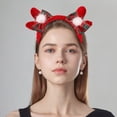 thumbnail image 4 of Aros para el Pelo de Alce de Peluche onlyliua con Cuernos navideños Lazos Rosas brillantes, 4 of 6