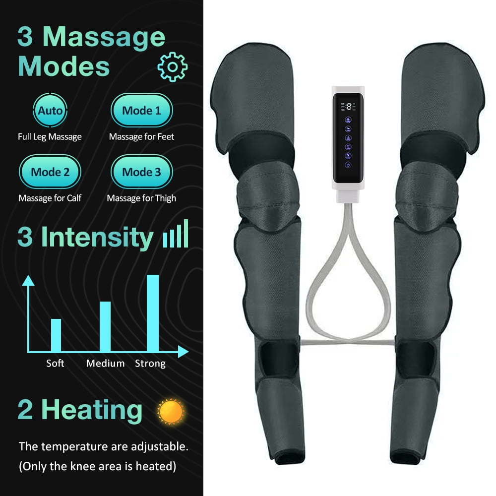 Leg Massagers for Circulation - Foot and Calf Massager with Heat, Air Compression Leg Wraps Massage Boots Machine for Home Use Leg Massage