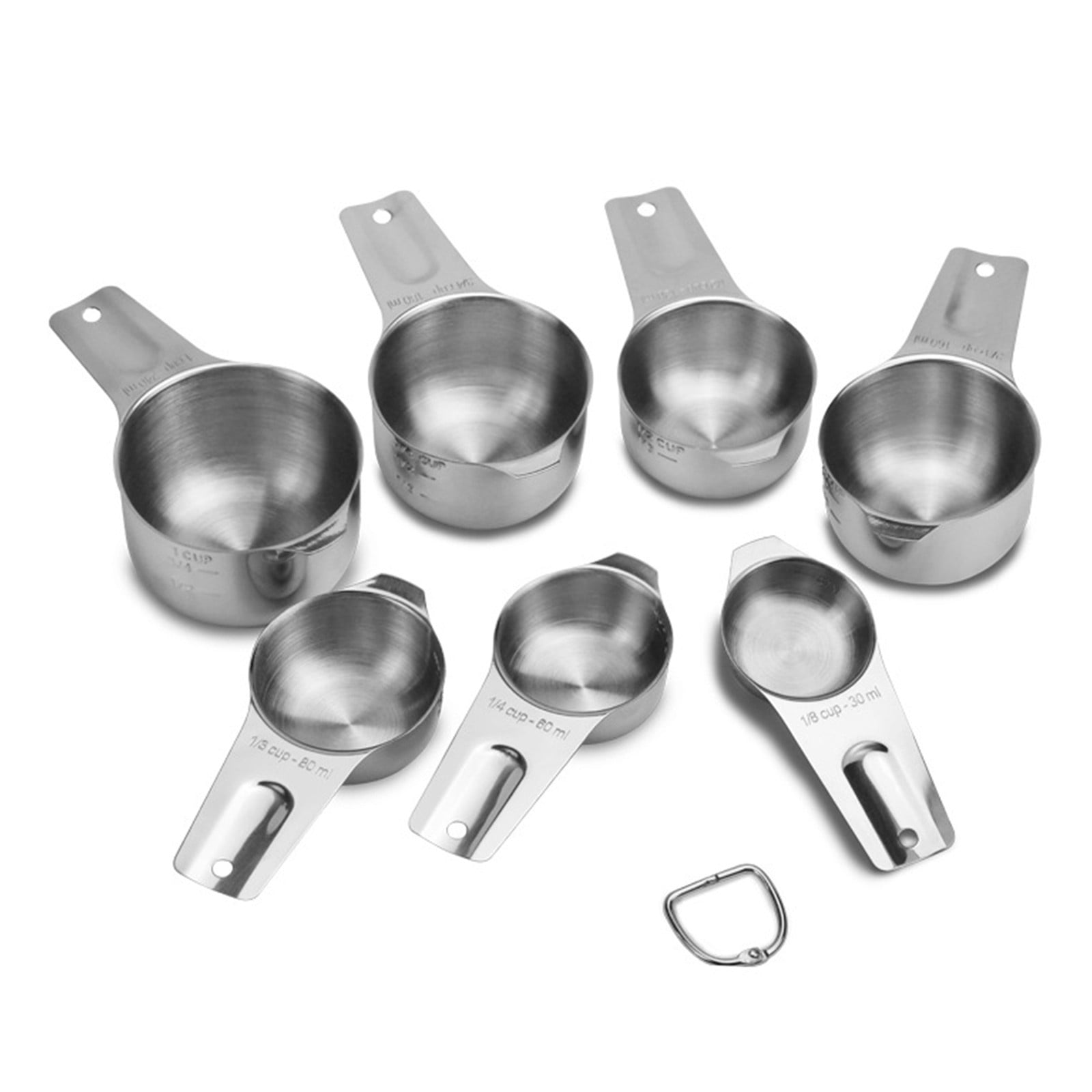 NEW Measuring Cups and Measuring Spoons Set of 8pcs Stainless Steel Handle  ，N