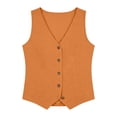 thumbnail image 4 of Women's V Neck Button Down Vest, Sleeveless Summer Knit Tank, Lightweight Casual Layering Top, 4 of 4