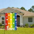 thumbnail image 2 of AMHNF Rainbow Love Linen Garden Flag 12x18 inch, LGBTQ Pride Month Yard Flag for Spring Summer Home Outdoor Garden Decoration, 2 of 5