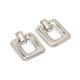 thumbnail image 2 of Moda mujer dama exagerar cuadrado hueco oreja Stud pendientes de aleación regalo de joyería (plata), 2 of 6