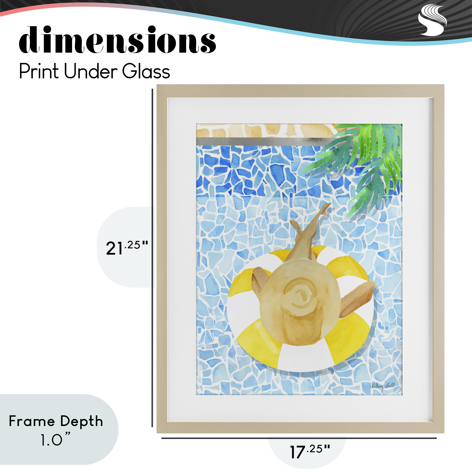 Stupell Industries Summer Poolside Drift Birch Framed Print Under Glass, design by Hillary Holt