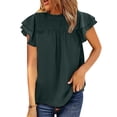 thumbnail image 2 of WEAIXIMIUNG T-Shirts Graphiques Femmes Col Rond Manches Courtes Manches Bouffantes Tunique Haut Mode Imprimé Floral Pull Décontracté T-Shirt, 2 of 4