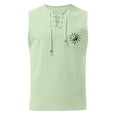 thumbnail image 4 of Baqcunre Tank Tops Men Male Tops Sports Sleeveless Top Cotton Vest Painting Fitness Muscle Tank Top Linen Shirts For Men Tops For Men Green M, 4 of 5