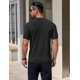 thumbnail image 4 of Camiseta COOFANDY de punto gofrado para hombre, manga corta, negra, XXL, 4 of 9