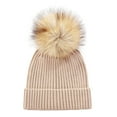 thumbnail image 4 of ZHOGXU Big Kids Girls Boys Knitted Hat Solid Color Warm Comfortable Fashion Winter Caps For Cold Weather Outdoor Activities Beige M, 4 of 4
