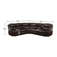thumbnail image 7 of Lexicon Bastrop 3-Piece Traditional Wood & Faux Leather Sectional Set in Brown, 7 of 7