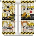 thumbnail image 3 of Construction Car Blackout Curtains for Boy Girl Room, Yellow Cartoon Bulldozer Tractor Excavator Bedroom Living Room Home Rod Pocket Window Drapes 2 Panel,42x54 Inch, 3 of 6