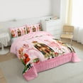 thumbnail image 3 of jejeloiu Merry Christmas Queen Comforter Set,Xmas Nutcracker Soldier Bedding Sets,Pink Ballerina Bedding Comforter Set For Child,Breathable Home Decor Reversible,3pcs, 3 of 8