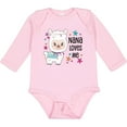 thumbnail image 3 of Inktastic Nana Loves Me- Cute and Happy Llama Boys or Girls Long Sleeve Baby Bodysuit, 3 of 5