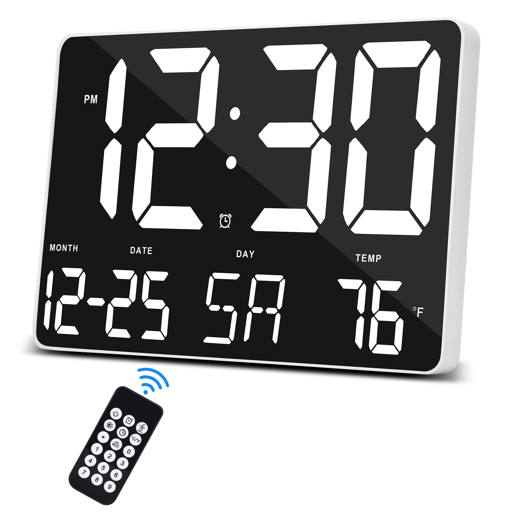 11.4"Digital Wall Clock, LED Digital Alarm Clock Large Numbers Display