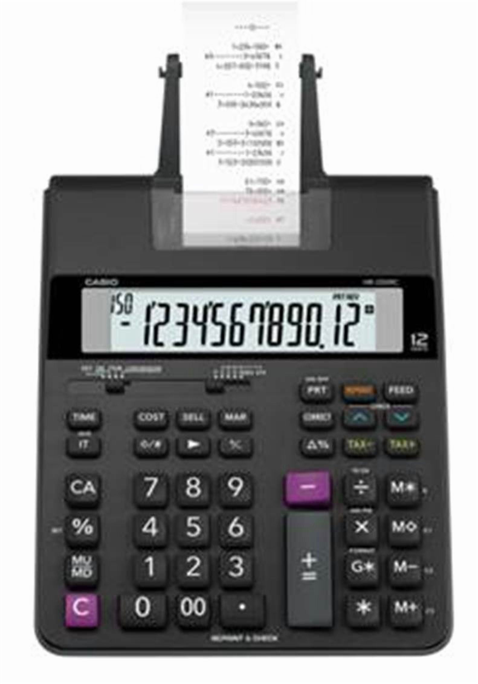 Casio HR-200RC Desktop 2-Color Printing Calculator with Clock