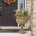 thumbnail image 3 of WORTH 18.5" H. Metal Urn Planters - Bronze Classic Antique Iron Plant Pots - Decorative Rustic Flower Pots for Outdoor Use - Traditional Urn Planter for Garden, Patio, Front Porch, 3 of 7