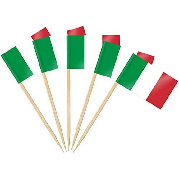 100/200pcs Italy Toothpick Flags Cake Toppers, Italy Cocktail Stick Flag for Sandwich Food Cupcake Toppers Tableware World Cup Party Supplies Pub Royal Event Decor (100 Pcs)