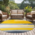 thumbnail image 5 of Gray Yellow Brush Round Area&nbsp;Rug 7ft Strip Geometric Non-Slip&nbsp;Washable Circle Rugs Soft Felt Indoor Floor Mat for Bedroom Kitchen Living Room Bathroom, 5 of 9