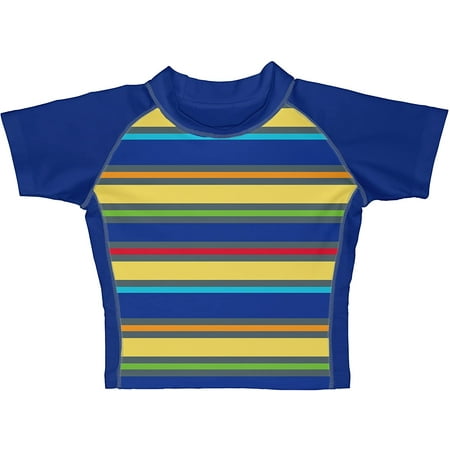 i play. Green Sprouts Baby & Toddler Short Sleeve Striped Rashguard Swim Shirt -Royal Blue Size 12-18 Months
