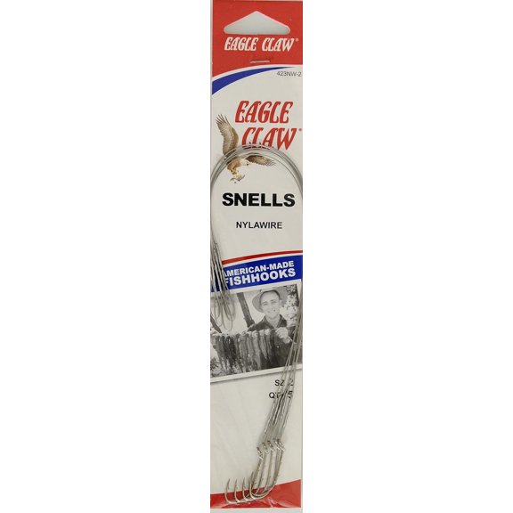 Eagle Claw 423NWH-2 Nylawire 2X Long Shank Hook, Nickel