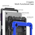 thumbnail image 6 of Case for Lenovo Tab M10 3rd Gen 10.1 inch 2022 with Screen Protector, 360 Degree Rotating Kickstand Hand Strap Heavy Duty Shockproof Cover with Shoulder Strap, Blue, 6 of 7