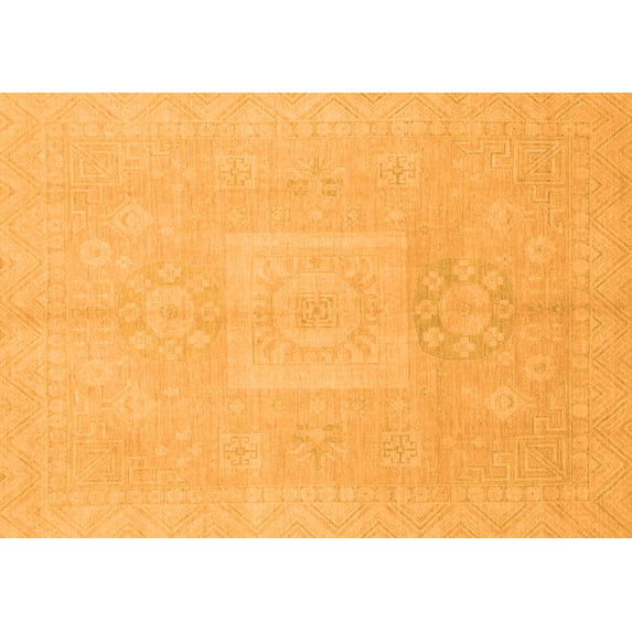 Ahgly Company Indoor Rectangle Abstract Orange Modern Area Rugs, 8' x 10'
