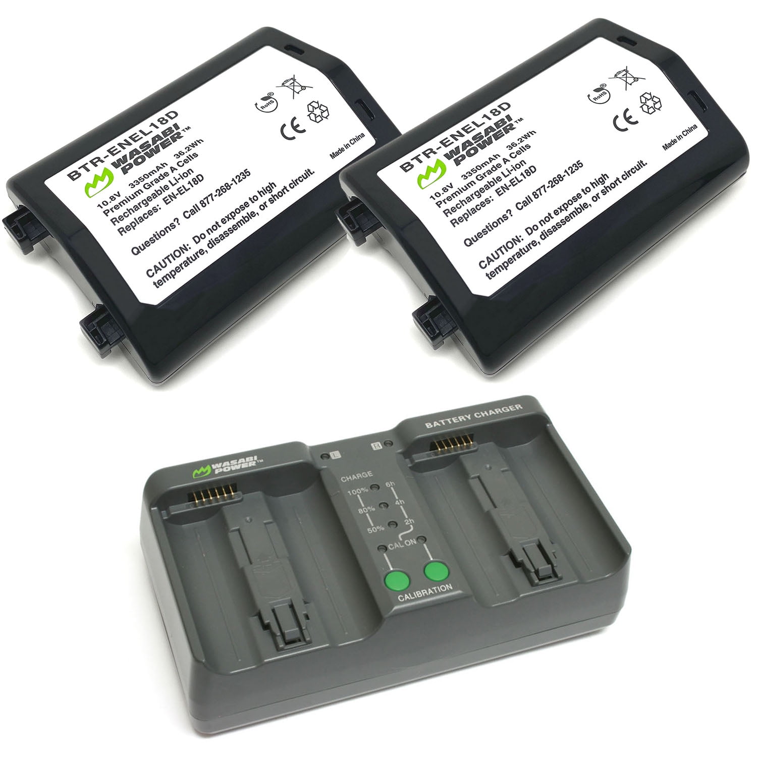 Wasabi Power Battery (2-Pack) and Dual Charger for Nikon EN-EL18d