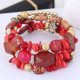 thumbnail image 1 of Nvzi Pulseras de cuentas irregulares multicapa con dijes de flores, estilo retro de verano, joyería étnica, color rojo, 1 of 4