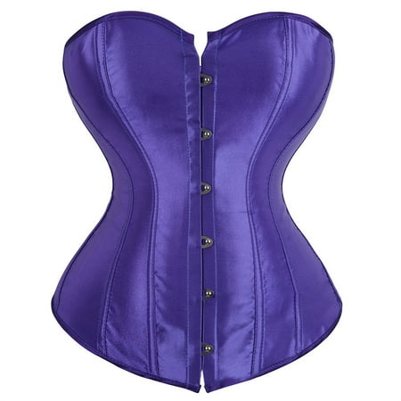 DondPO Womens Corset Womens Overbust Sweetheart Plastic Corset Bustier Top Black Corset Vintage Satin Underbust Corset Plus Size Corset Corset Tops for Women Purple 5XL Clearance