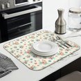 thumbnail image 3 of Pioneer Flower Floral Print Pattern Kitchen Dish Drying Mat 1 Pack, Ultra Absorbent Microfiber Drainer Mat, 16"x18", 3 of 6