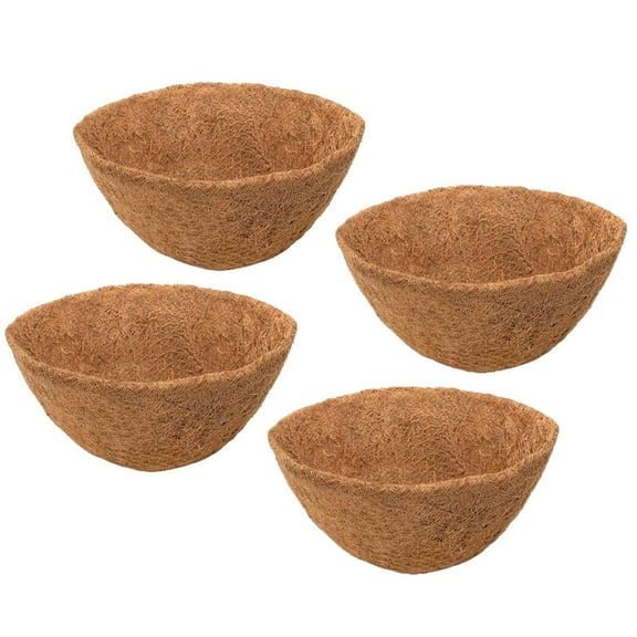 Casewin 8 inch Coco Liner Coco Fiber Goods Hanging basket Liner Replacement Natural Coconut Planter Basket for Flowers/Vegetables, Brown (Pack of 4)