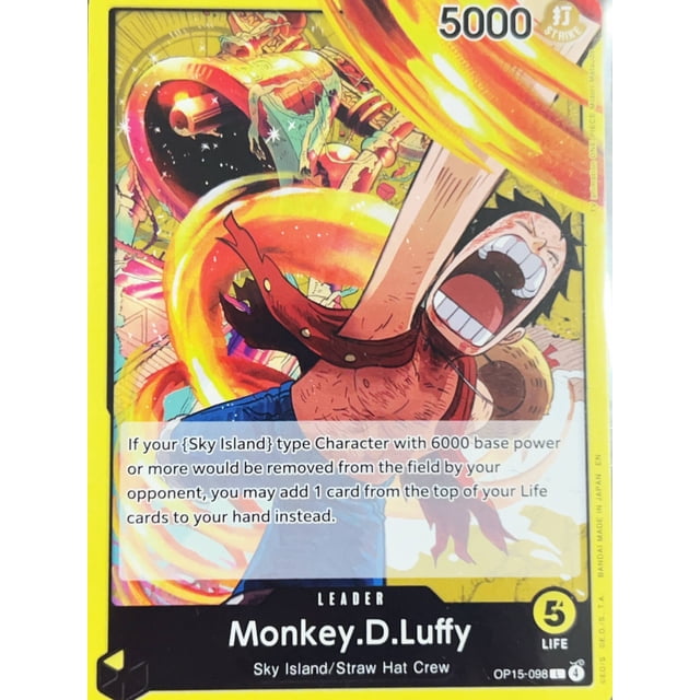 One Piece Card Game 2023 Bandai Monkey D Luffy Leader OP15-98 English ...