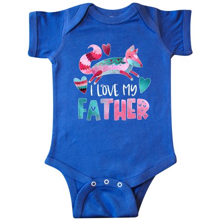 

Inktastic I Love My Father Pink and Blue Fox with Hearts Gift Baby Boy or Baby Girl Bodysuit