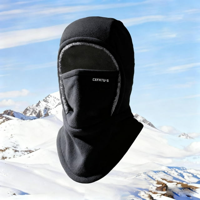 Winter Fleece Lined Neck Gaiter Face Scarf Hood For Cold Weather Outdoor Activities Thermal Windproof Neckerchief