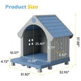 thumbnail image 5 of LHBcraft Durable Dog House Outdoor Indoor, Wateproof Dog Kennel with Elevated Floor and Sloping roof for Small Medium Dogs,Blue,32.95"L×31.5"W×37.88"H, 5 of 8