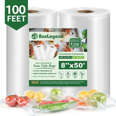 BoxLegend Vacuum Sealer Bags, 8''x50' Food Vacuum Heat-Seal Rolls Vacuum Sealed Bags, Clear