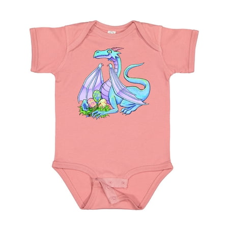 

Inktastic Blue Easter Dragon with Painted Eggs Gift Baby Boy or Baby Girl Bodysuit