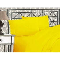 Elegant Comfort 1500 Thread Count Wrinkle & Fade Resistant Egyptian Quality Microfiber Ultra Soft 4-Piece Bed Sheet Set with Deep Pockets, Queen, Yellow