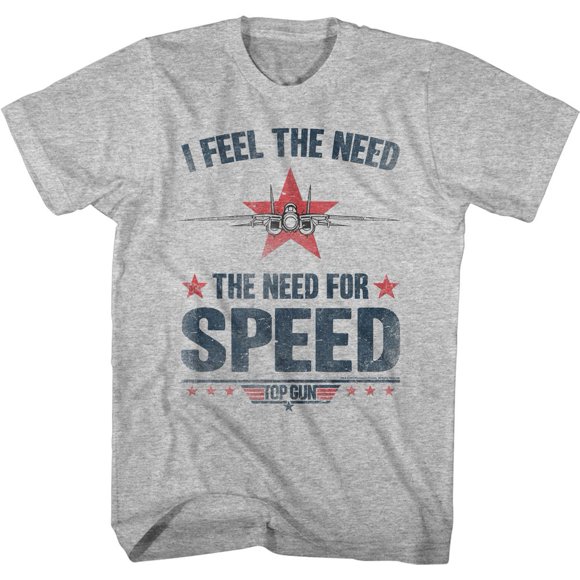Top Gun Needing Speed Gray Heather Adult T-Shirt