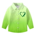 thumbnail image 5 of UVEASISHA St. Patrick's Day Shirts for Boys Long Sleeve Button Down Shirt Irish Lucky Shamrock Heart Printed Party Shirts Green 140, 5 of 8